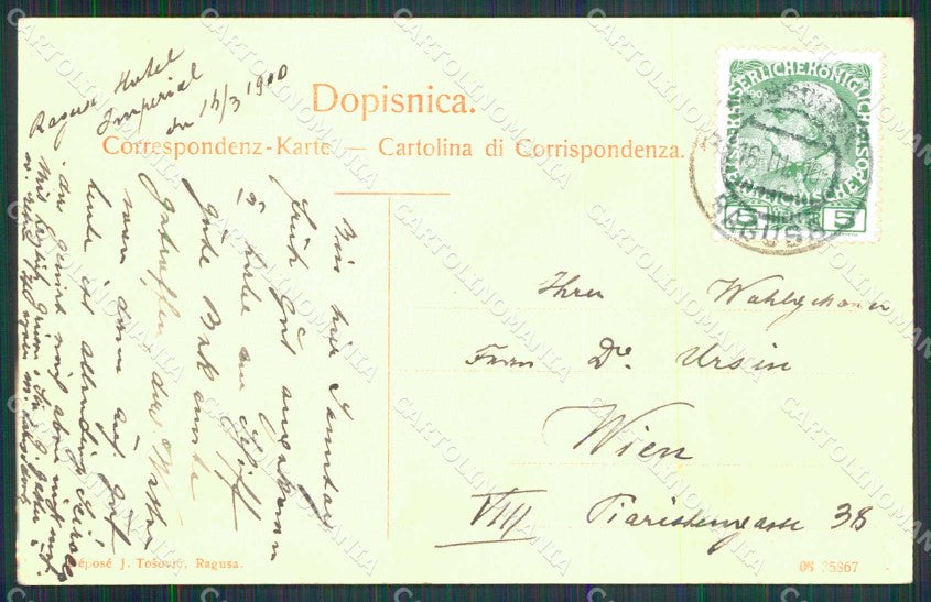 Croazia Croatia Ragusa Dubrovnik Molo Barche cartolina RT6444 – retro