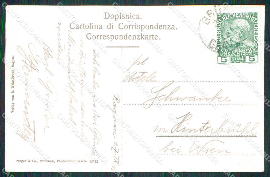 Croazia Croatia Ragusa Dubrovnik Ospedale Militare cartolina RT6451 – retro