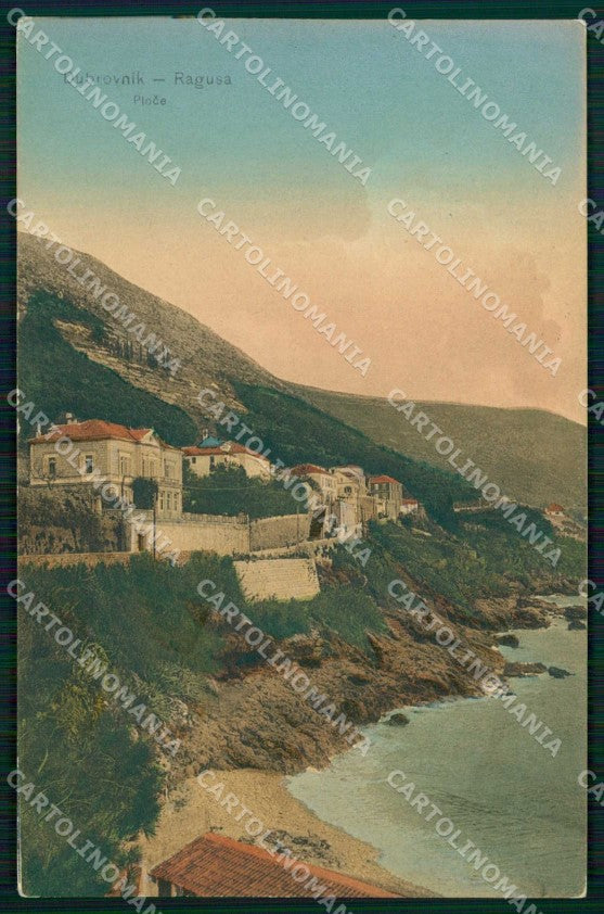 Croazia Croatia Ragusa Dubrovnik Spiaggia cartolina RT6460 – fronte