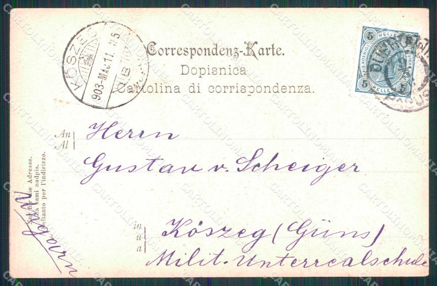 Croazia Croatia Ragusa Dubrovnik Ospedale Militare cartolina RT6464 – retro