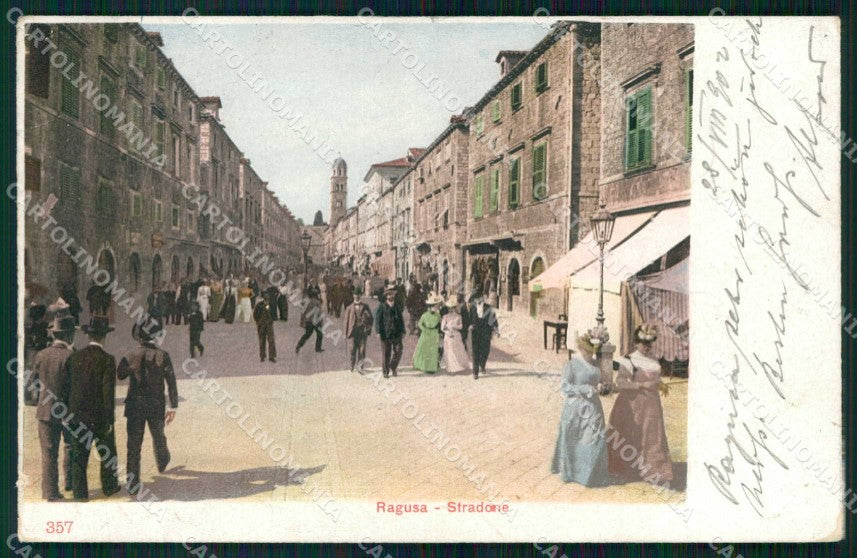 Croazia Croatia Ragusa Dubrovnik Stradone cartolina RT6465 – fronte