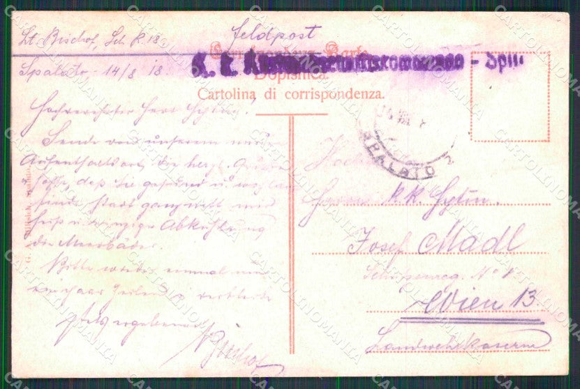 Croazia Croatia Spalato Split Via del Campanile cartolina RT6501 – retro
