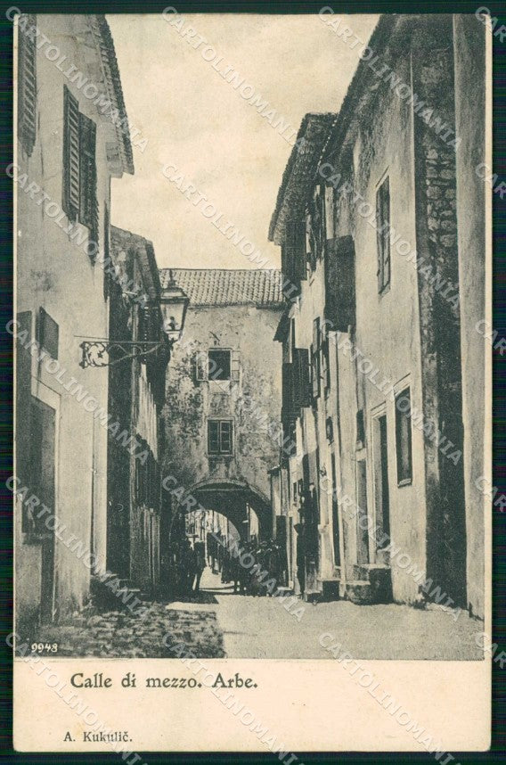 Croazia Croatia Arbe Rab Calle di Mezzo cartolina RT6535 – fronte