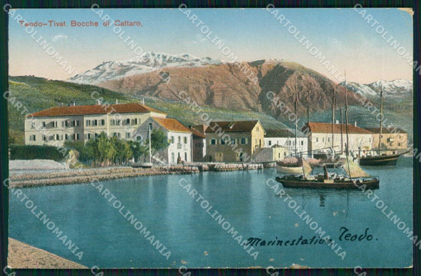 Montenegro Crna Gora Teodo Tivat Bocche di Cattaro Barca cartolina RT6554 – fronte