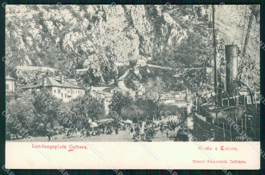 Montenegro Crna Gora Cattaro Kotor Attracco Piroscafo cartolina RT6556 – fronte