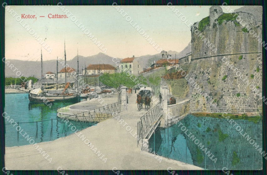Montenegro Crna Gora Cattaro Kotor Molo Barche cartolina RT6557 – fronte
