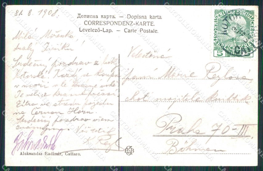 Montenegro Crna Gora Cattaro Kotor Molo Barche cartolina RT6557 – retro
