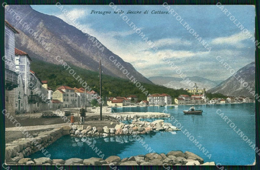 Montenegro Crna Gora Cattaro Kotor Perzagno Bocche Barca cartolina RT6559 – fronte