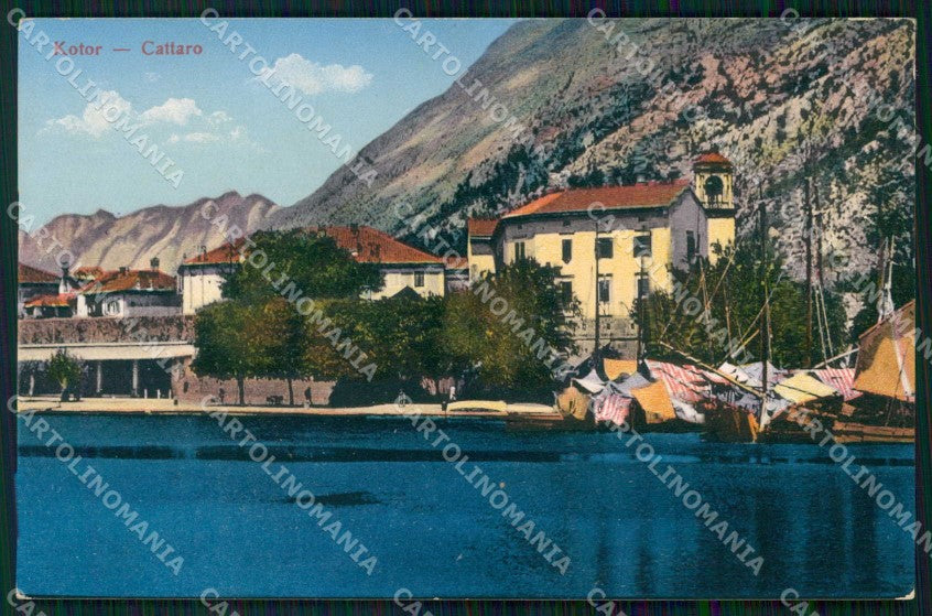 Montenegro Crna Gora Cattaro Kotor Barche cartolina RT6560 – fronte