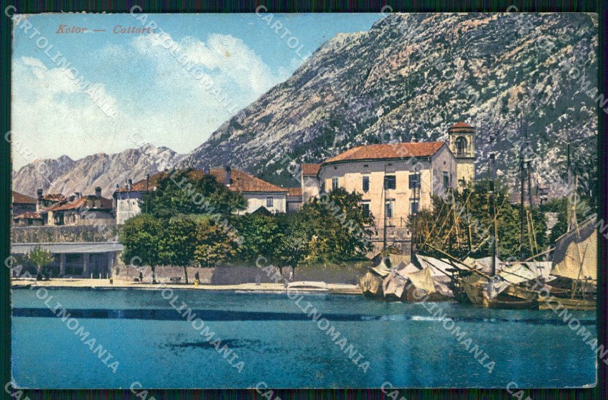 Montenegro Crna Gora Cattaro Kotor Barche cartolina RT6566 – fronte