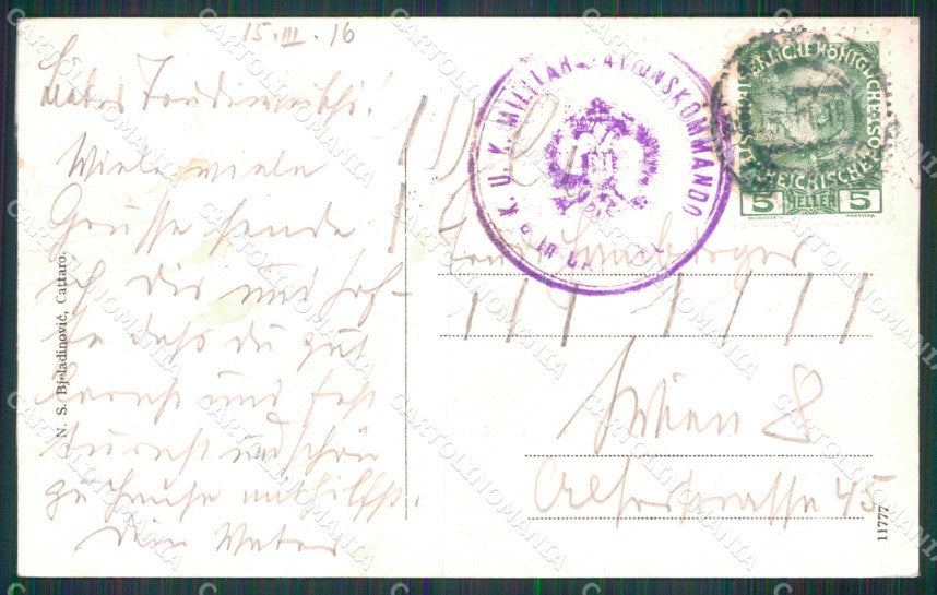 Montenegro Crna Gora Cattaro Kotor Gordicchio cartolina RT6571 – retro