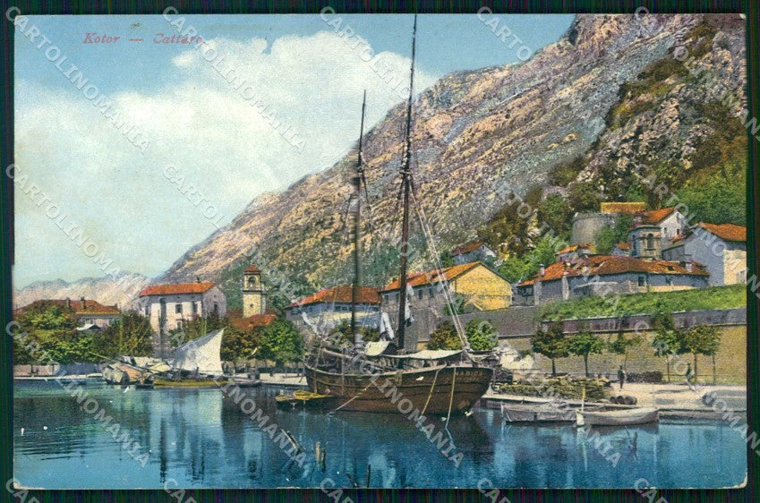 Montenegro Crna Gora Cattaro Kotor Barche cartolina RT6573 – fronte