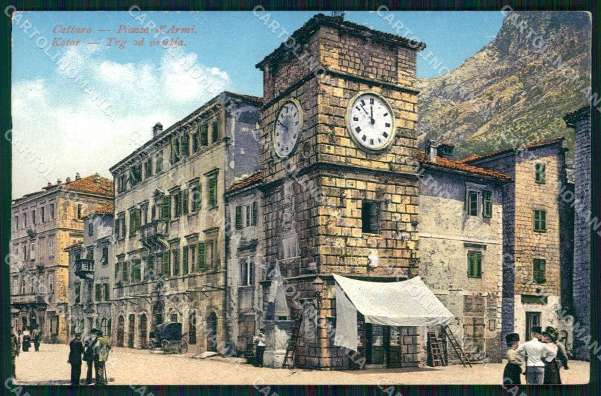 Montenegro Crna Gora Cattaro Kotor Piazza d'Armi cartolina RT6587 – fronte