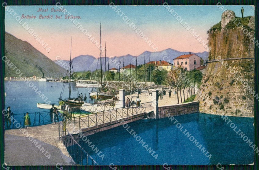 Montenegro Crna Gora Cattaro Kotor Passatoia Molo Barche cartolina RT6588 – fronte