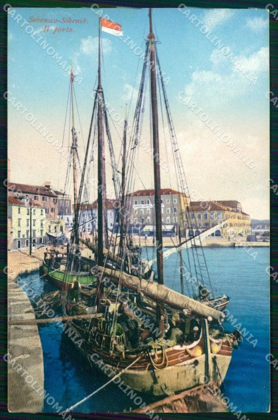 Croazia Croatia Sebenico Sibenik Porto con Barche cartolina RT6621 – fronte