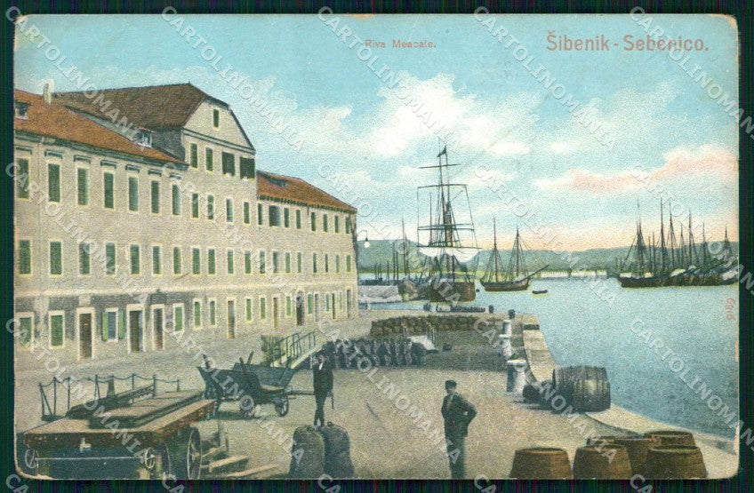 Croazia Croatia Sebenico Sibenik Riva Meacale Barche cartolina RT6626 – fronte