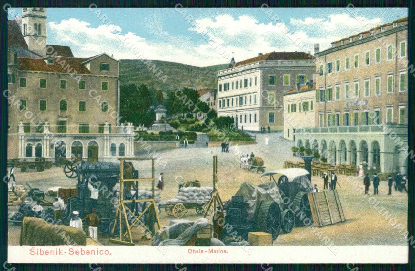 Croazia Croatia Sebenico Sibenik Riva Marina cartolina RT6627 – fronte