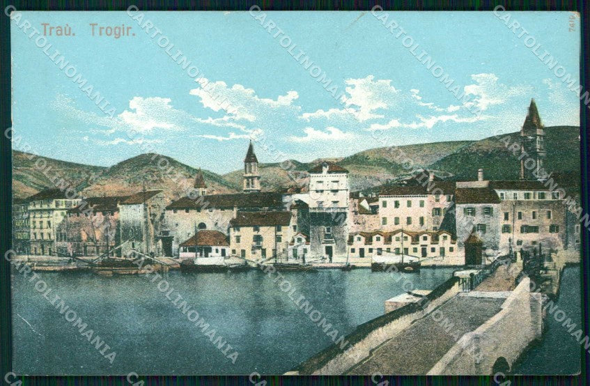 Croazia Croatia Traù Trogir Molo Barche cartolina RT6633 – fronte