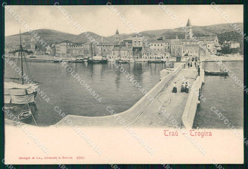 Croazia Croatia Traù Trogir Ponte Barche Stengel 4980 cartolina RT6636 – fronte
