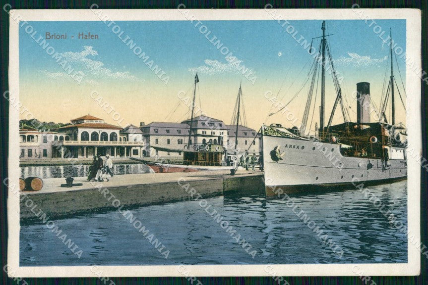 Croazia Croatia Brioni Brijuni Porto Piroscafo cartolina RT6667 – fronte