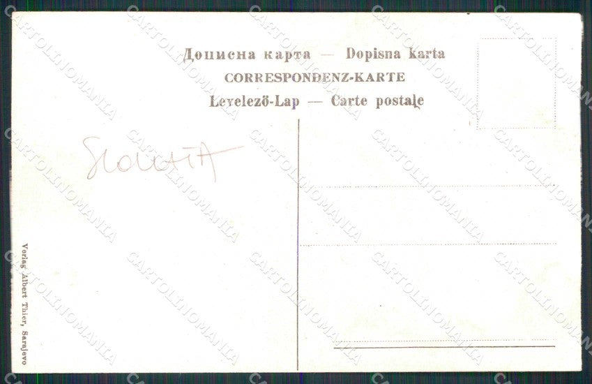 Bosnia Erzegovina Bosna Hercegovina Sarajevo Costumi SCOLLATA cartolina RT6674 – retro