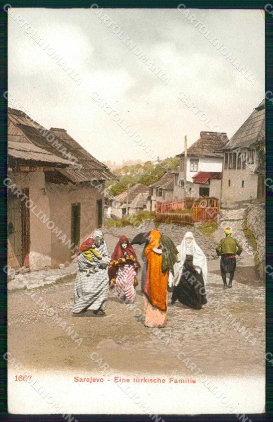 Bosnia Erzegovina Bosna Hercegovina Sarajevo Famiglia Turca cartolina RT6678 – fronte