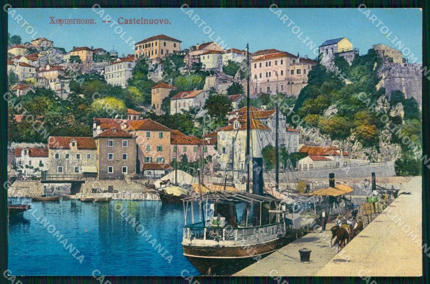 Montenegro Crna Gora Castelnuovo Herceg Novi Piroscafo cartolina RT6683 – fronte