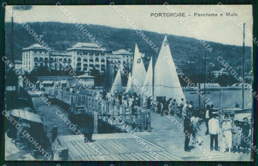 Slovenia Slovenija Portorose Portoroz Molo Barche ABRASA cartolina RT6705 – fronte