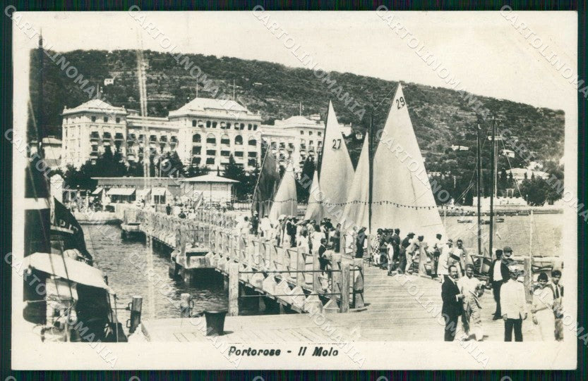 Slovenia Slovenija Portorose Portoroz Molo Barche cartolina RT6709 – fronte