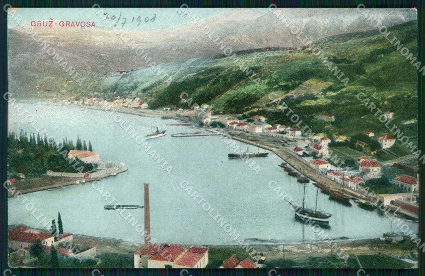 Croazia Croatia Ragusa Gravosa Gruz Vista del Porto Barche cartolina RT6714 – fronte