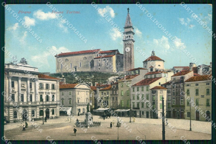 Slovenia Slovenija Pirano Piran Piazza Tartini cartolina RT6730 – fronte