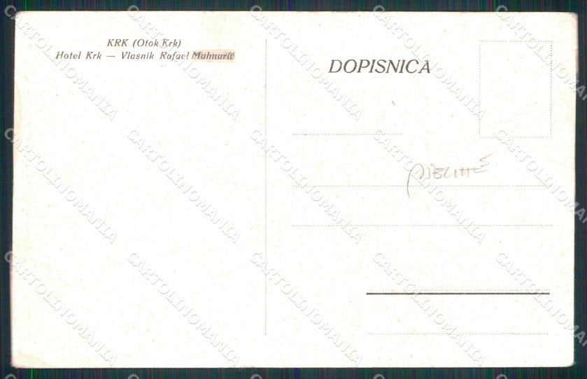 Croazia Croatia Veglia Krk Hotel Veglia PIEGHE cartolina RT6758 – retro