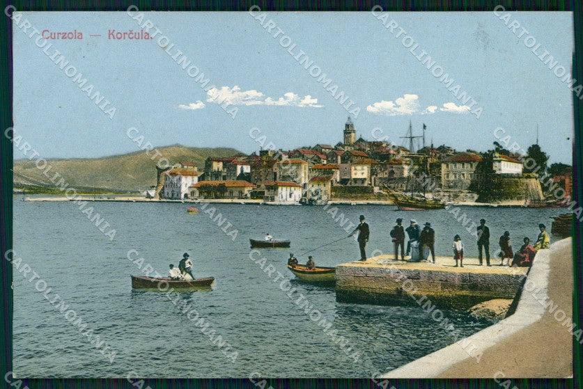 Croazia Croatia Curzola Korcula Molo Barche cartolina RT6766 – fronte