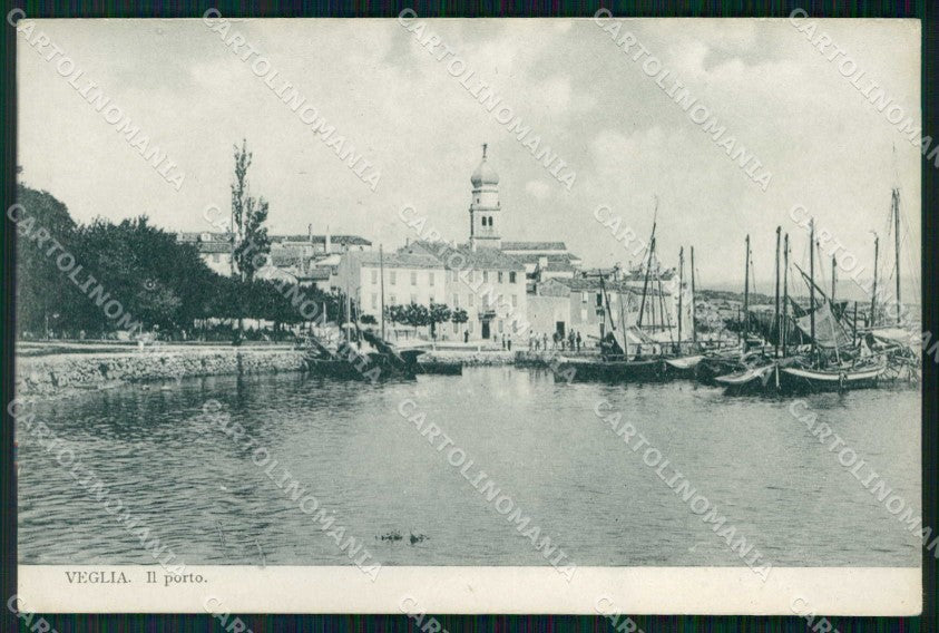 Croazia Croatia Veglia Krk Porto con Barche cartolina RT6773 – fronte
