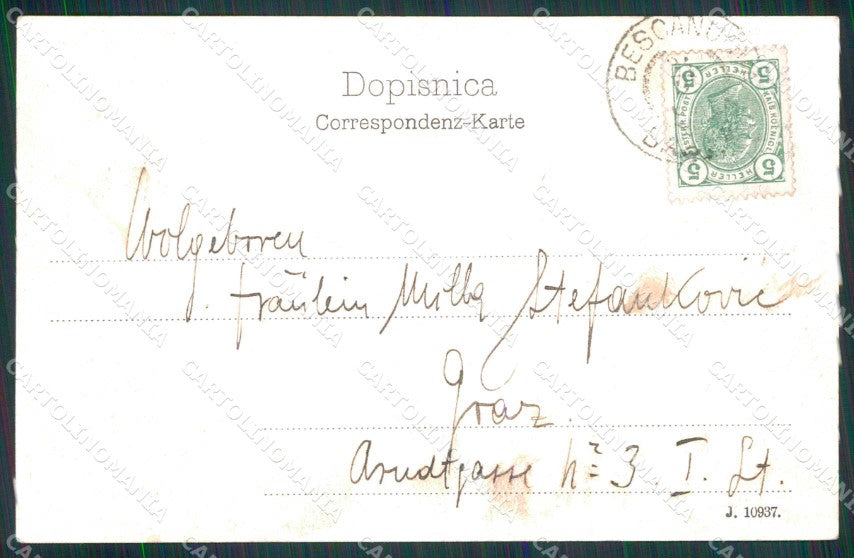 Croazia Croatia Bescanuova Baska Saluti da Porto Barche cartolina RT6794 – retro