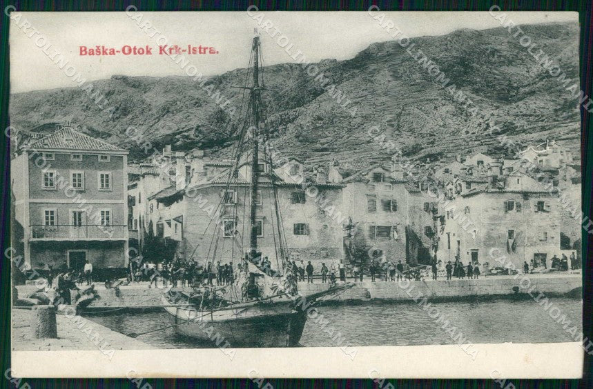 Croazia Croatia Bescanuova Baska Molo Barca cartolina RT6795 – fronte