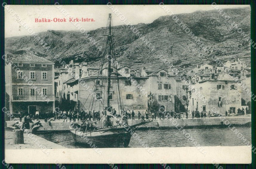 Croazia Croatia Bescanuova Baska Molo Barca cartolina RT6798 – fronte