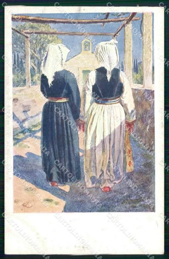 Croazia Croatia Ragusa Dubrovnik Costumi cartolina RT6824 – fronte
