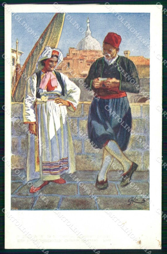 Croazia Croatia Ragusa Dubrovnik Costumi cartolina RT6825 – fronte
