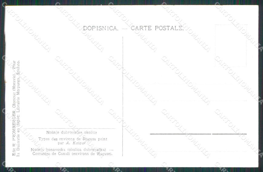 Croazia Croatia Ragusa Dubrovnik Costumi cartolina RT6825 – retro