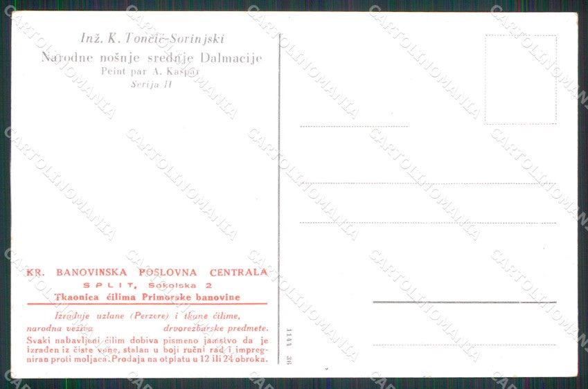 Croazia Croatia Dalmazia Dalmacija Costumi cartolina RT6830 – retro