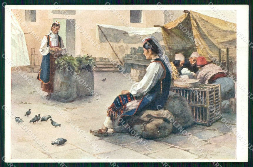 Croazia Croatia Ragusa Dubrovnik Costumi cartolina RT6842 – fronte