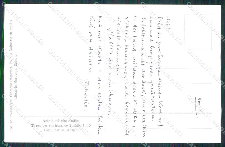 Croazia Croatia Spalato Split Costumi cartolina RT6846 – retro