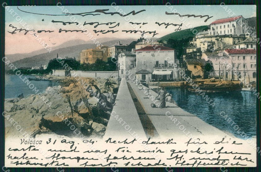Croazia Croatia Abbazia Volosca Volosko Molo Barche cartolina RT6869 – fronte