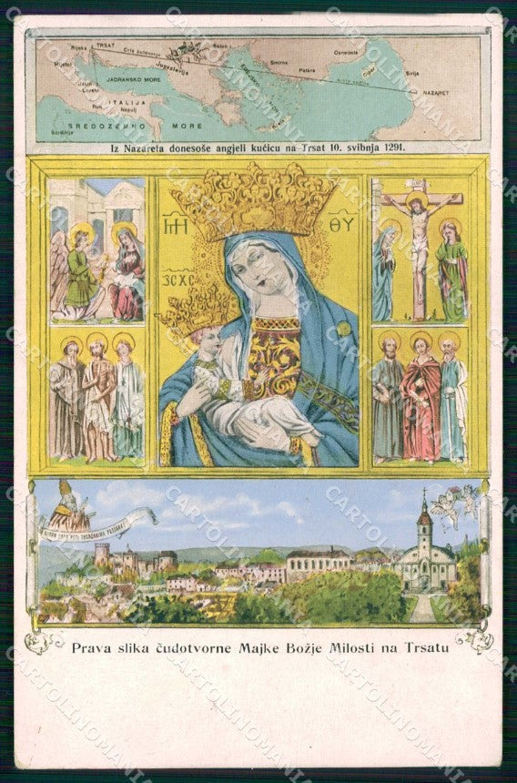 Croazia Croatia Fiume Tersatto Rijeka Trsat Santuario Maria cartolina RT6883 – fronte