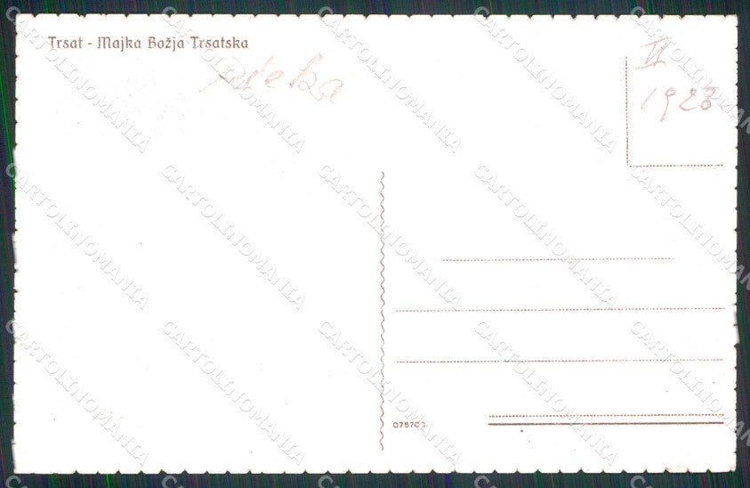 Croazia Croatia Fiume Tersatto Rijeka Trsat Beata Vergine Maria cartolina RT6884 – retro