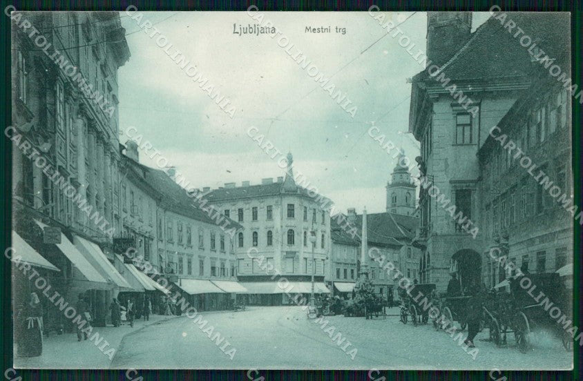 Slovenia Slovenija Lubiana Laibach Piazza del Mercato cartolina RT6887 – fronte