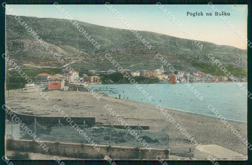 Croazia Croatia Bescanuova Baska Spiaggia cartolina RT6902 – fronte