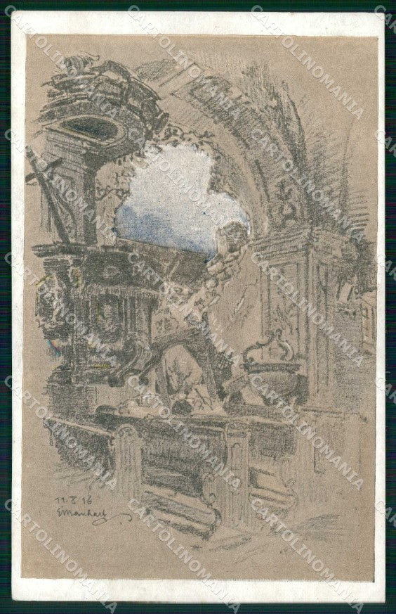 Udine Pontebba Ingresso della Chiesa cartolina RT6928 – fronte
