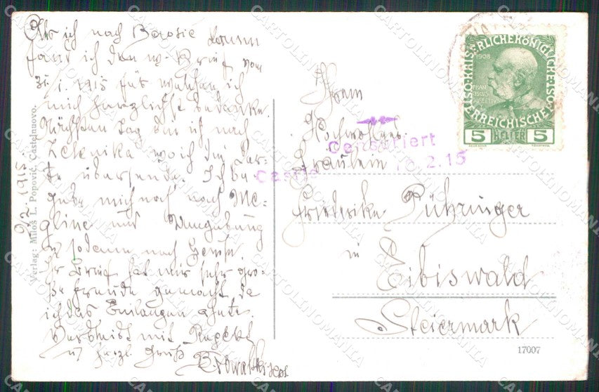 Montenegro Crna Gora Zelenica Zelenika Hotel Pensione cartolina RT6950 – retro